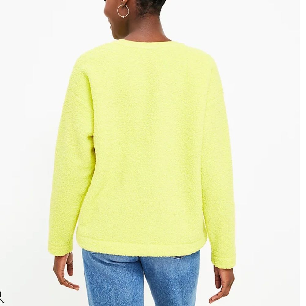 Cozy Lime Sherpa Sweatshirt - Picture 3 of 10